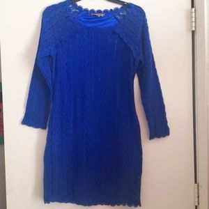 Women Blue Lace Dress